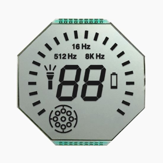 Monochrome round lcd display Black On White HTN Reflective segment lcd display