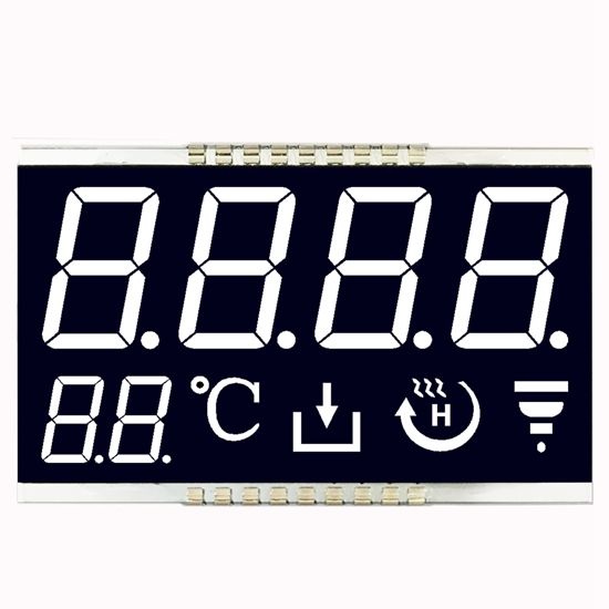 7 segment display White On Black LCD For Thermostat